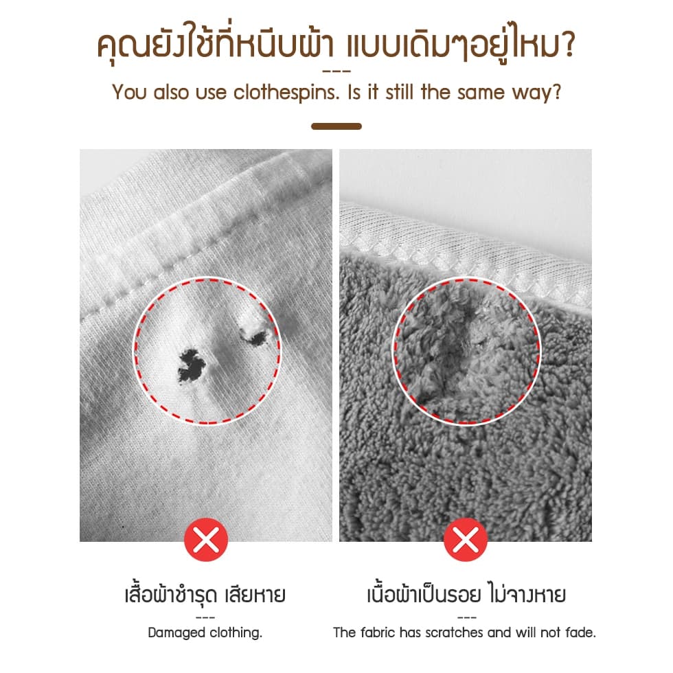 Zigma home - ที่หนีบผ้า กิ๊บหนีบผ้า สไตล์ มินิมอล หนีบแน่น ผ้าไม่เป็นรอย ผลิตจาก PP+TPR คุณภาพสูง ทนทาน รูปที่ 2