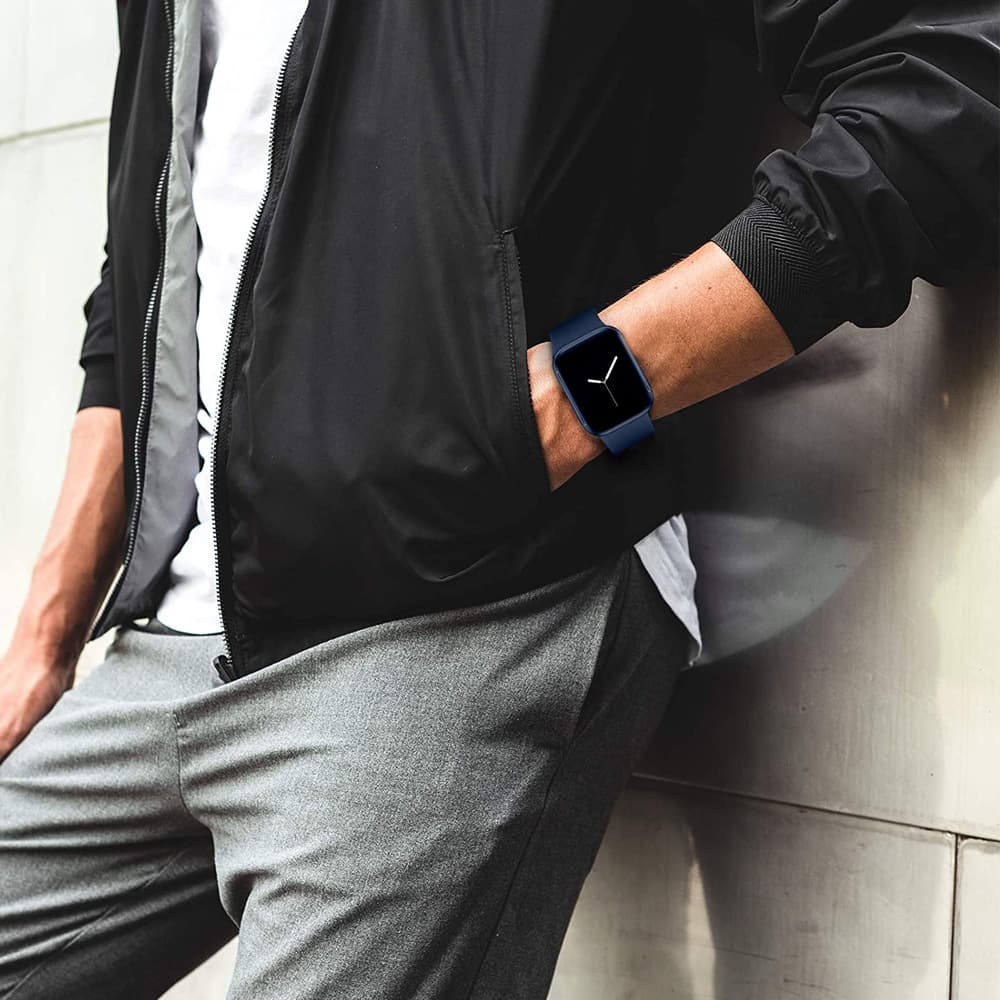 สายซิลิโคนสีทึบเหมาะสำหรับ iwatch series 1/2/3/4/5/6/7/8/SE/9/10/11 สายกันน้ำและระบายอากาศได้42/44/45/46/49/mm41/40/38mm รูปที่ 5