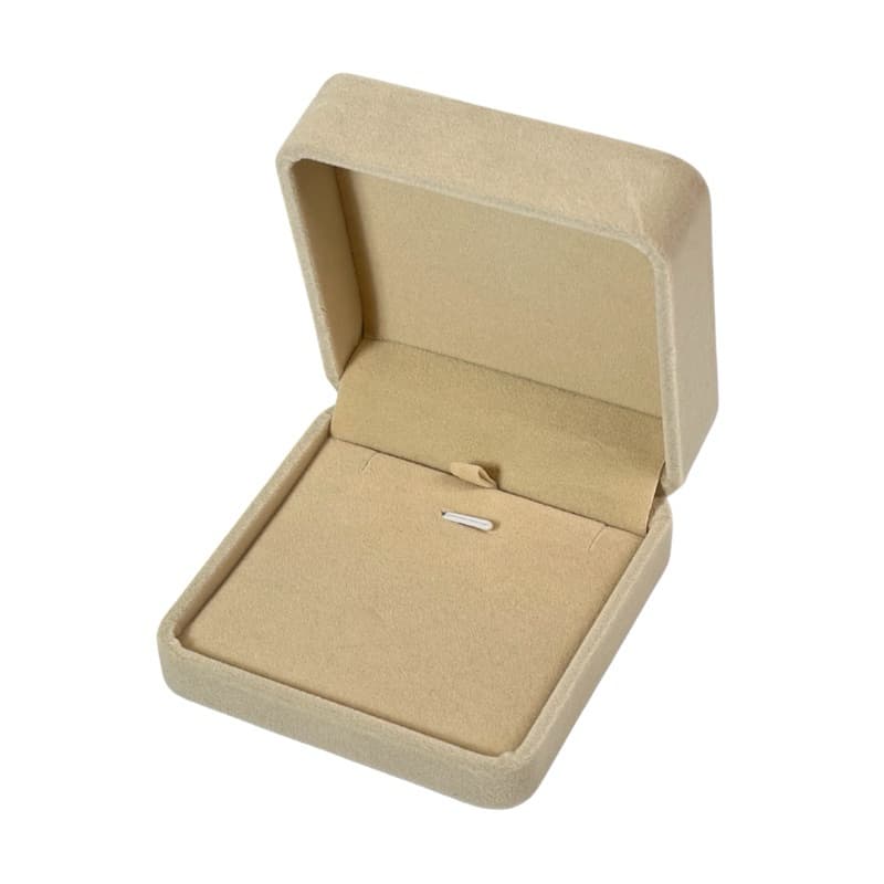กล่องกำมะหยี่ใส่เครื่องประดับจี้สร้อยไหญ่แบบพื้นเรียบขนาด 9 × 9 × 4 cm รูปที่ 8