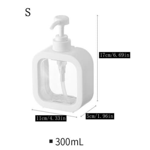 ขวดปั๊มสบู่เหลวเปล่า 300/500ml ขวดสเปรย์แบบกด ใส่พวกโลชั่น แชมพู เจลอาบน้ำ เคสสีขาว สามารถ ถอดออกได้ รูปที่ 7