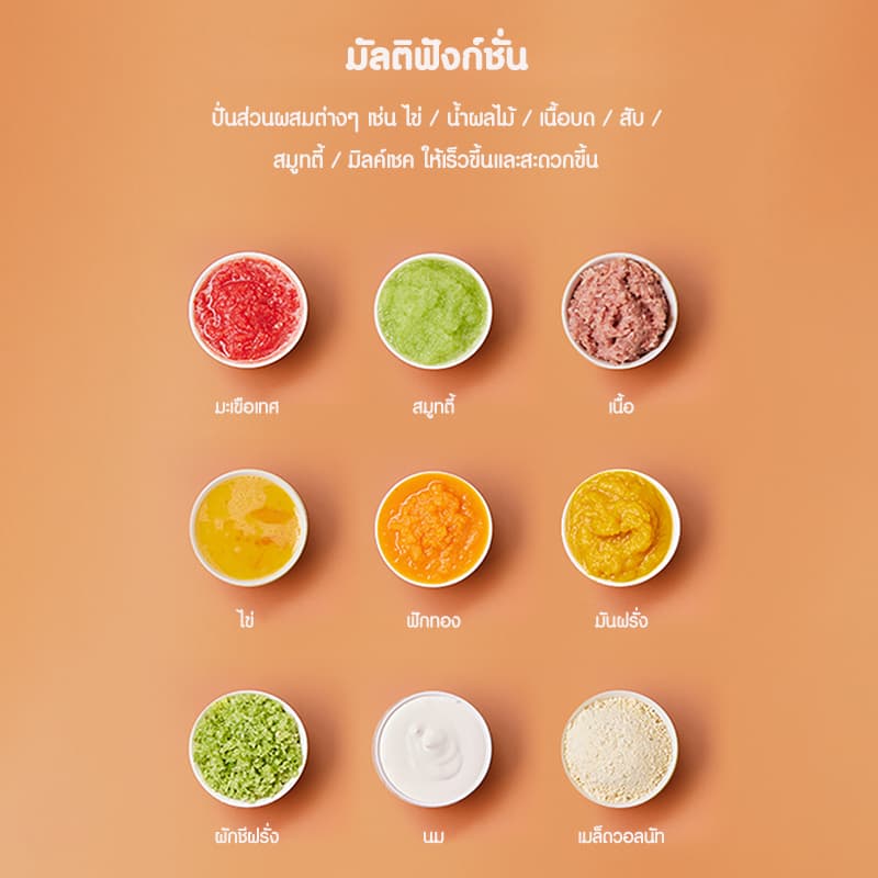SAMONO เครื่องปั่นอาหารเด็ก รุ่น SW-MC200 เครื่องปั่นไฟฟ้า เครื่องบดอเนกประสงค์ เครื่องบดอาหาร รูปที่ 6