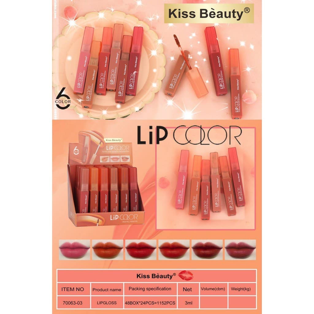 70063-03 Kiss Beauty To Fill You ลิปแมตต์ สีโทนแดงก่ำ ลิปกันน้ำ กลิ่นหอมมาก สีสวยติดทน nailnew05800 รูปที่ 2