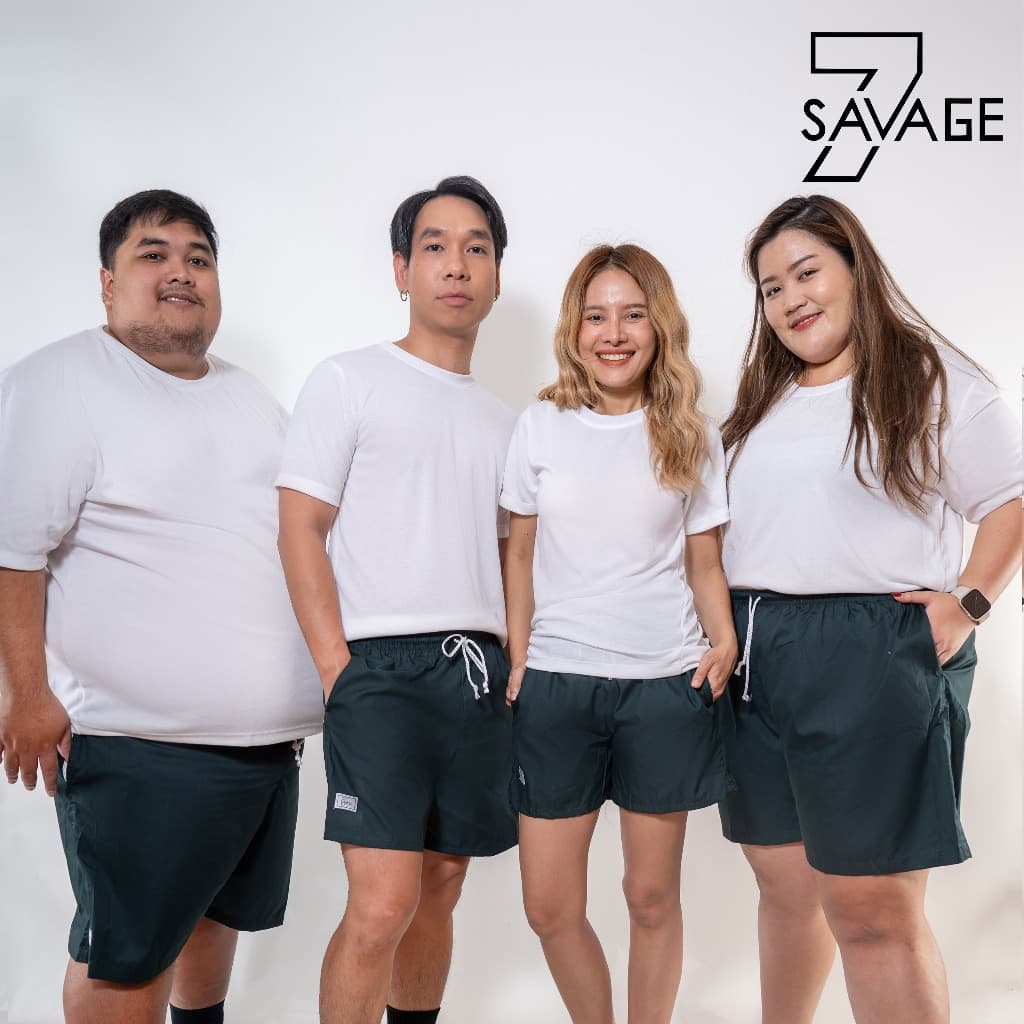 กางเกงขาสั้น เอว 24 - 55” เอวยางยืด S/M/L/XL/2XL/3XL สีพื้น unisex Oversize คนอ้วนใส่ได้ ทรงBang รูปที่ 7