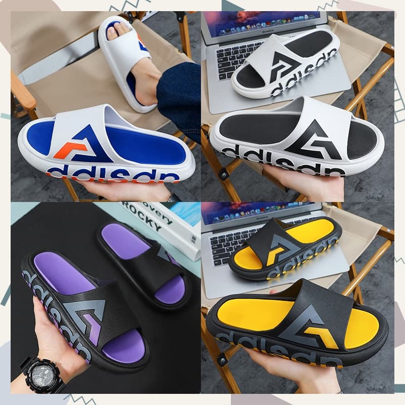QKshop รองเท้าแตะแบบสวมผช. รองเท้าแตะแฟชั่นแบบสวม ตัวรองเท้าวัสดุยางเกรดAนิ่ม ใส่สบาย มี5สีให้เลือกใส่แล้วดูเท่ห์มาก รูปที่ 2