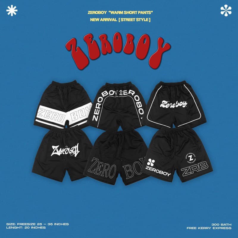 ZEROBOY - Warm Short Pants กางเกงวอร์มขาสั้น Street Style รูปที่ 1