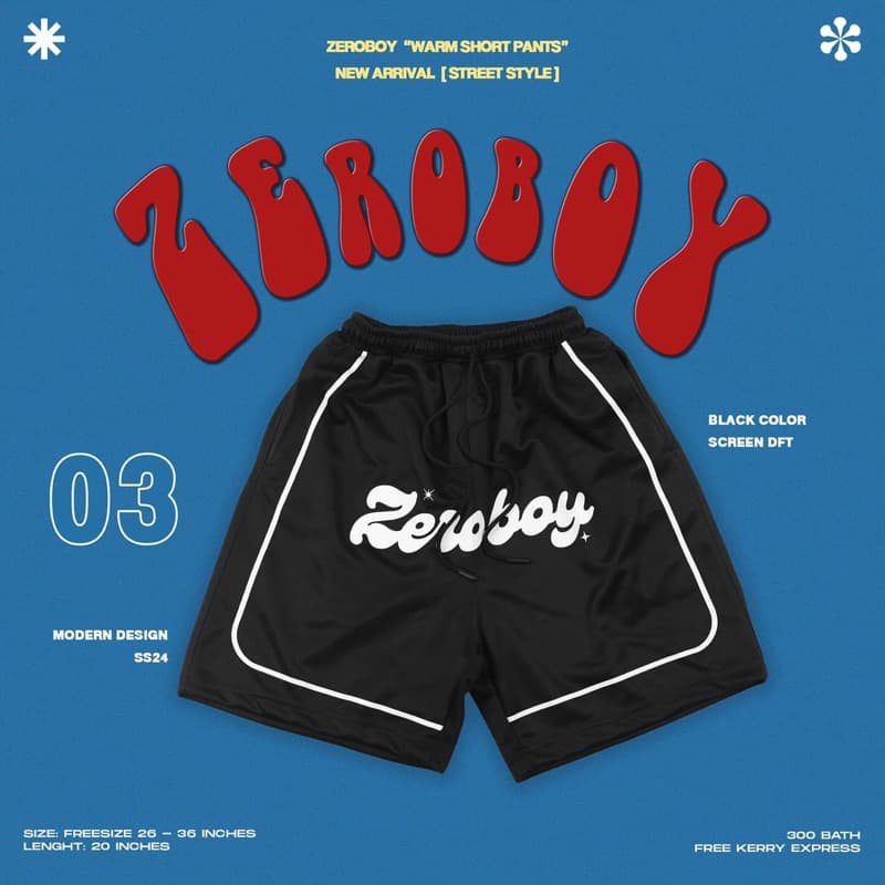 ZEROBOY - Warm Short Pants กางเกงวอร์มขาสั้น Street Style รูปที่ 4