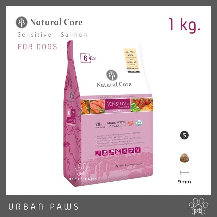 อาหารสุนัข Natural Core - ECO 6 Sensitive Organic Salmon สูตรแซลมอน จากเกาหลี ขนาด 1 kg / 2.4 kg รูปที่ 1