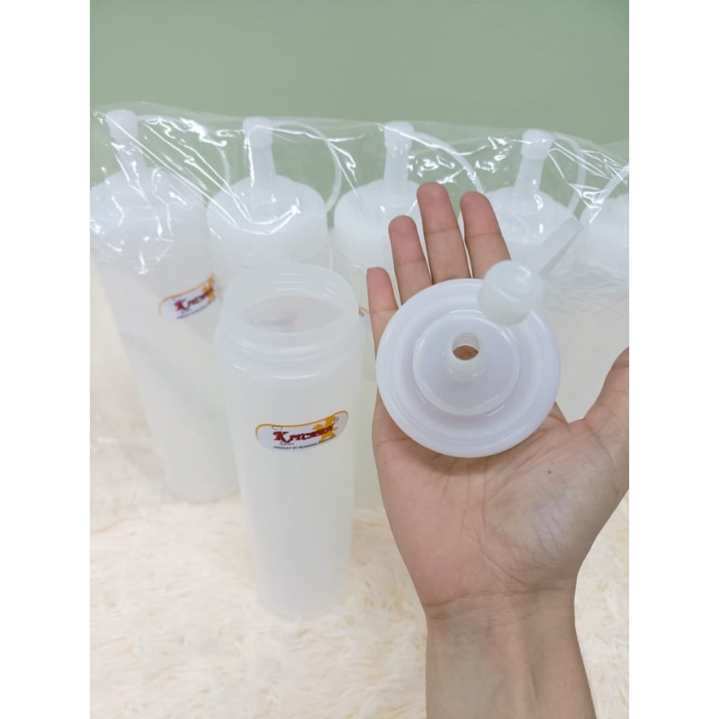 ขวดซอส ขวดบีบซอส 800 ML ขวดซอสพลาสติกใส NO.9349 ขนาด 6.9X29.4ซม ขวดซอสสูง ขวดบีบนมข้น รูปที่ 5