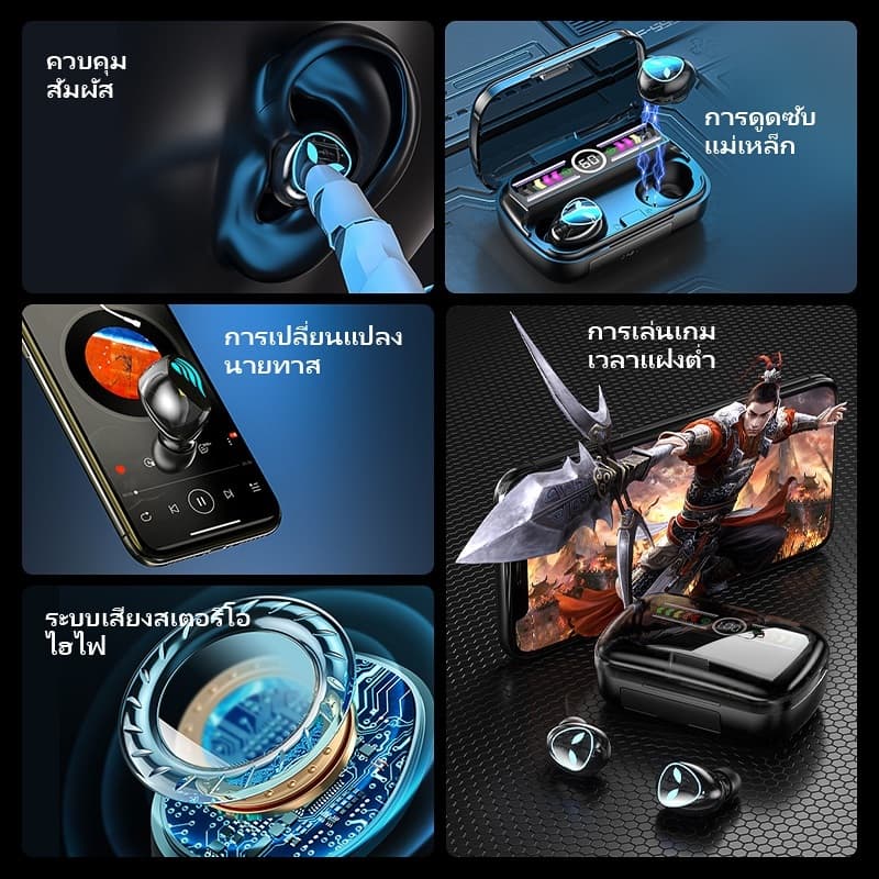 ล่าสุด หูฟังที่ดูดี M20pro หูฟังบลูทูธไร้สาย TWS Wireless Bluetooth 5.3 Headset Earphone หูฟังสเตอริโอ ชุดหูฟังอัจฉริยะ รูปที่ 7