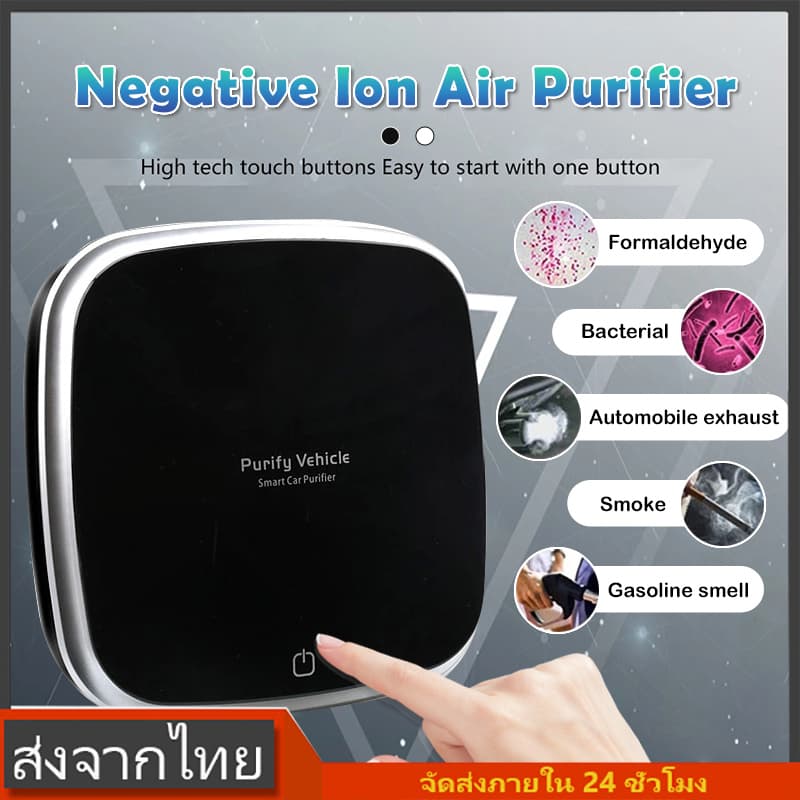 เครื่องฟอกอากาศในรถยนต์ ฟอกอากาศ กำจัดPM2.5 ฟอร์มาลดีไฮด์ แบคทีเรีย สำหรับพื้นที่ 15m² กรองHEPA filter รูปที่ 1