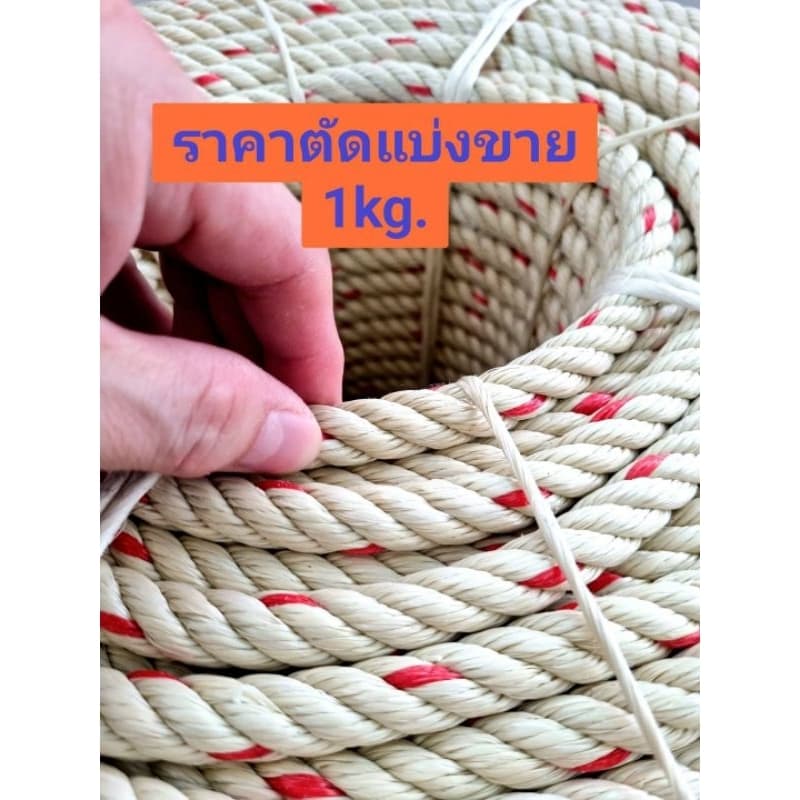 เชือกใยยักษ์ เชือกประมง เชือกลากจูง ตัดแบ่งขาย1กิโลกรัม รูปที่ 1