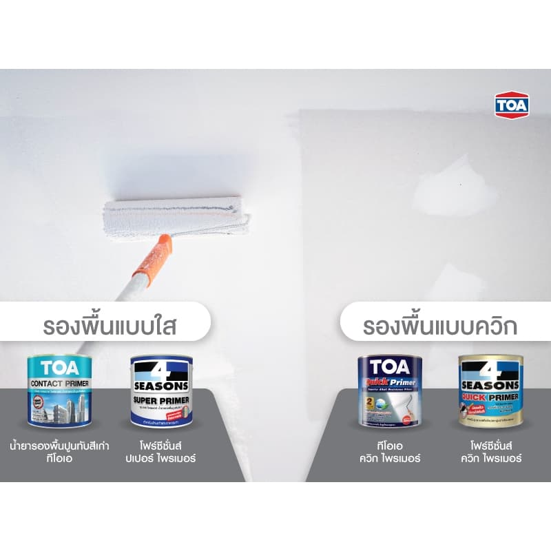 TOA โฟร์ซีซั่นส์ สำหรับทาฝ้าเพดาน 3.7 ลิตร A7000 / A8000 สีทาฝ้า 4 Seasons สีทาเพดาน สีควันบุหรี่ สีขาว รูปที่ 7