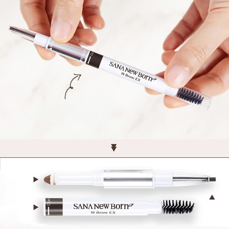Sana New Born EX Eyebrow ดินสอเขียนคิ้ว 3 in 1 ดินสอ ที่เขียนคิ้วและแปรงปัด รูปที่ 7
