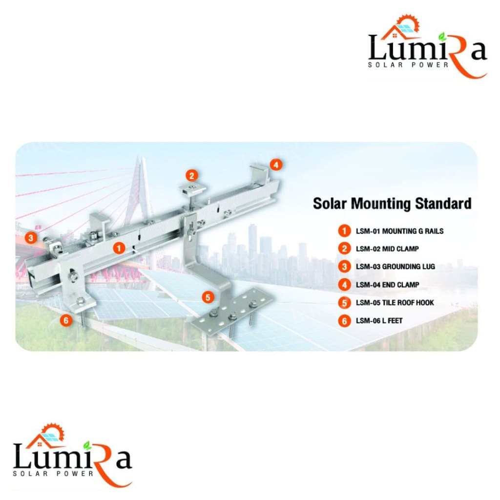 Lumira Solar Mounting อุปกรณ์ติดตั้งโซล่าร์เซลล์รางยึดแผง 2.4เมตร , 4.8เมตร รูปที่ 6