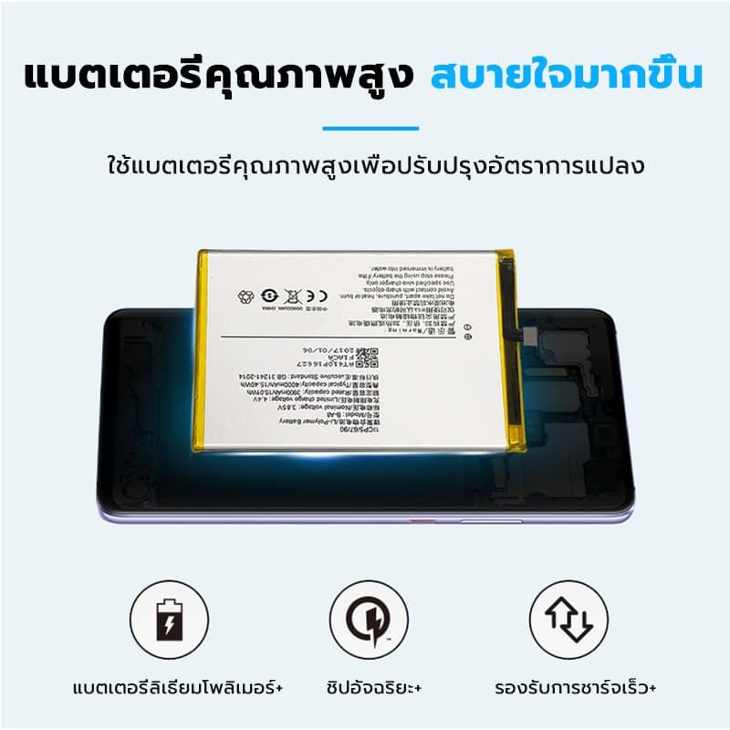 แบตเตอรี่ VIVO Y11/Y12/Y15/Y17/Y21/Y21s/Y33s/Y91/Y93/Y95/V11i/Y81/Y83/S1/Y31/V15/V9 Battery แบตคุณภาพรับประกัน 1ปี รูปที่ 6