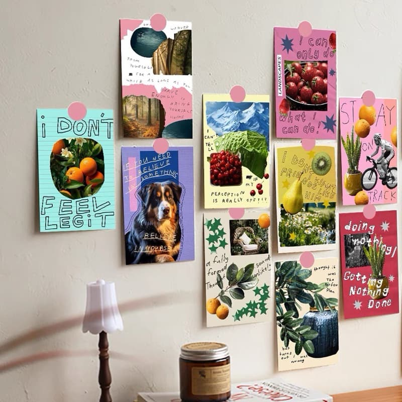 จัด โปสการ์ดตกแต่งห้องลายย้อนยุคฮิปๆ10แผ่น รูปที่ 1