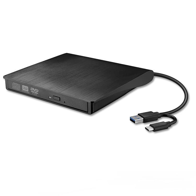 USB 3.0 /TYPE-C Dual Interface Ultra Slim External DVD-RW Burner/CD/Rewrite/ออปติคัลไดรฟ์แบบพกพาสีดำ รูปที่ 6