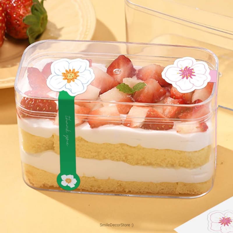 สติ๊กเกอร์สายคาด thank you แพ็ก 100 ดวง ขนาด 3x10 cm ลายดอกไม้ สีชมพู เขียว รูปที่ 5