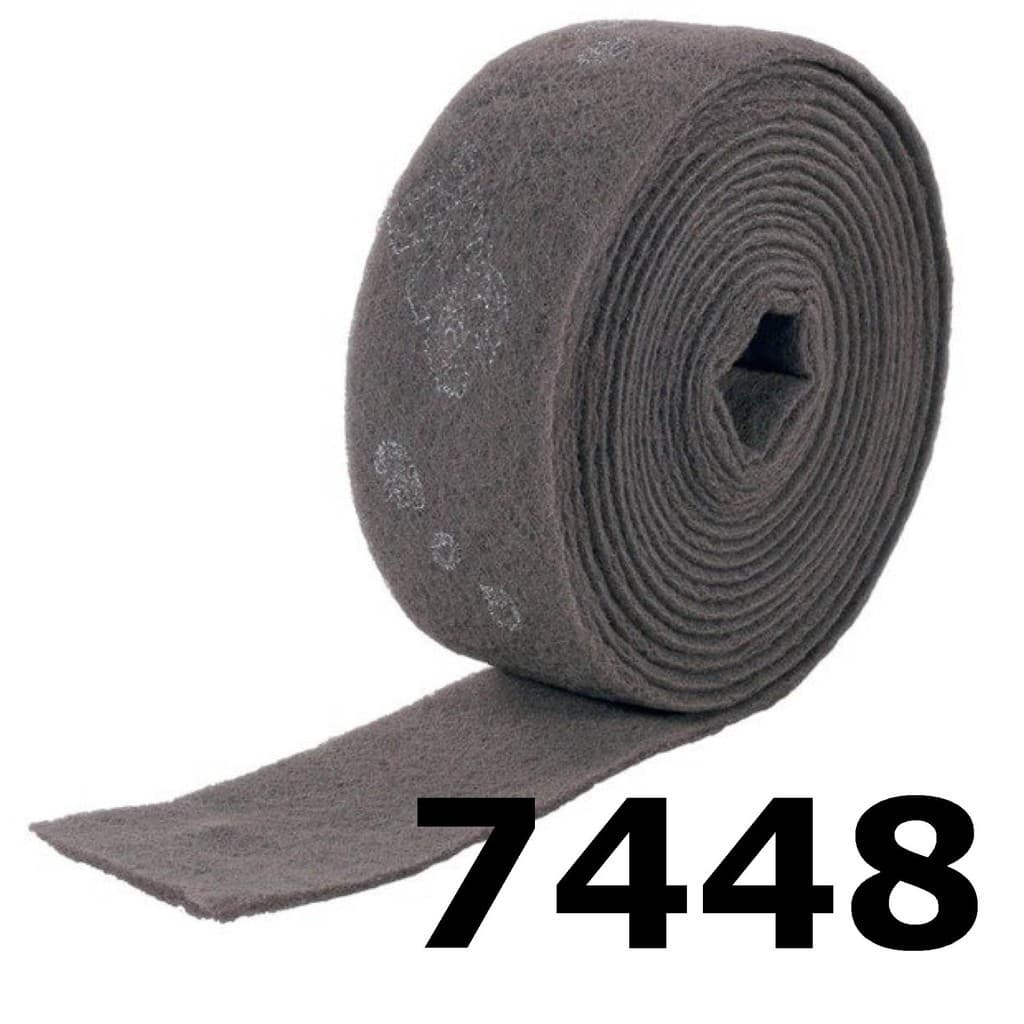 3M ScotchBrite 7447 7448 ม้วนใยขัด สก๊อตไบรต์ สำหรับงานขัดไม้ ขัดโลหะ ขัดสนิม สีเทา สีแดง 4นิ้วx10 หลา รูปที่ 3