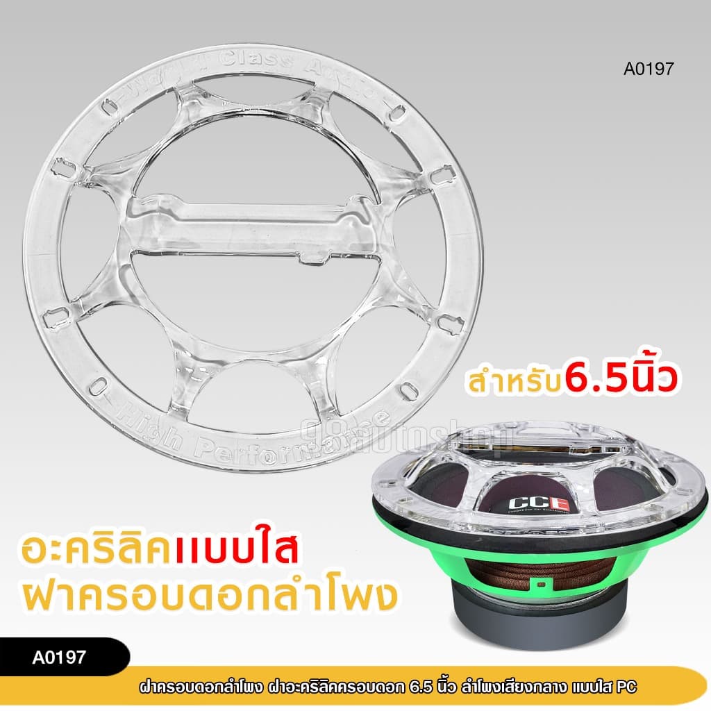 98autoshopฝาครอบดอกลำโพง ฝาอะคิริลิคครอบ 6.5นิ้ว- 8 นิ้ว ลำโพงเสียงกลาง แบบใส PC สามารถเลือกขนาดได้ รูปที่ 1