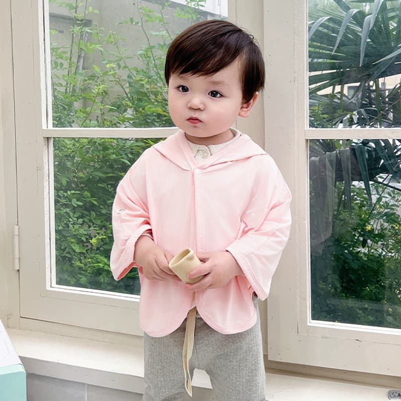 Babyonline I5/0F0R เสื้อคลุมกันแดดกันUVแขนยาวมีหมวกสำหรับเด็ก มีซิป ป้องกันแสงแดด รูปที่ 6