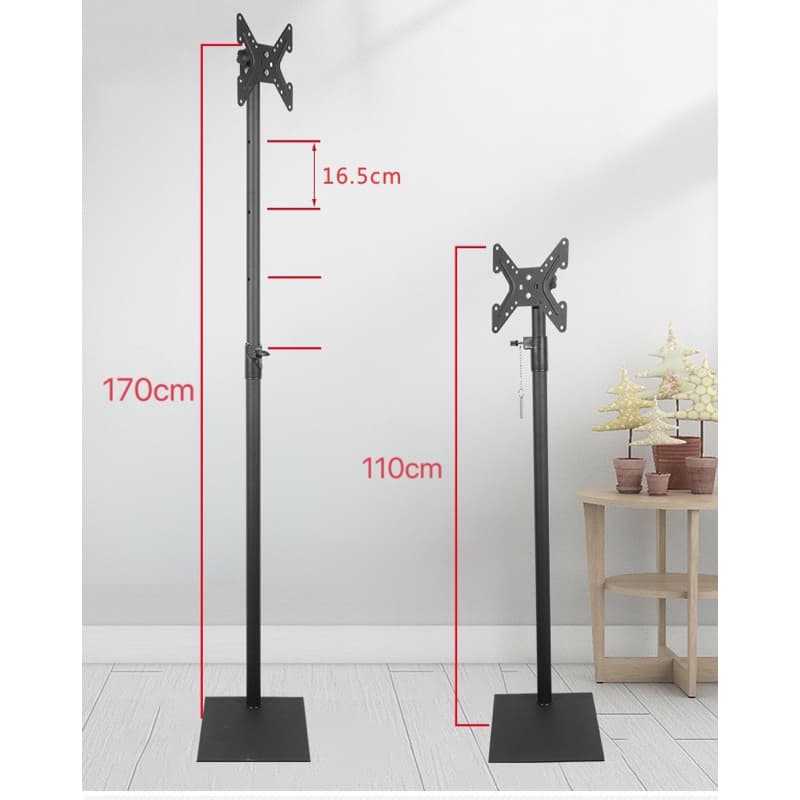 ขาตั้งจอมอนิเตอร์ LD99CX ปรับความสูง 1.1เมตร-1.7เมตร รองรับหน้าจอ 14-43“ หมุนจอได้ รูปที่ 3