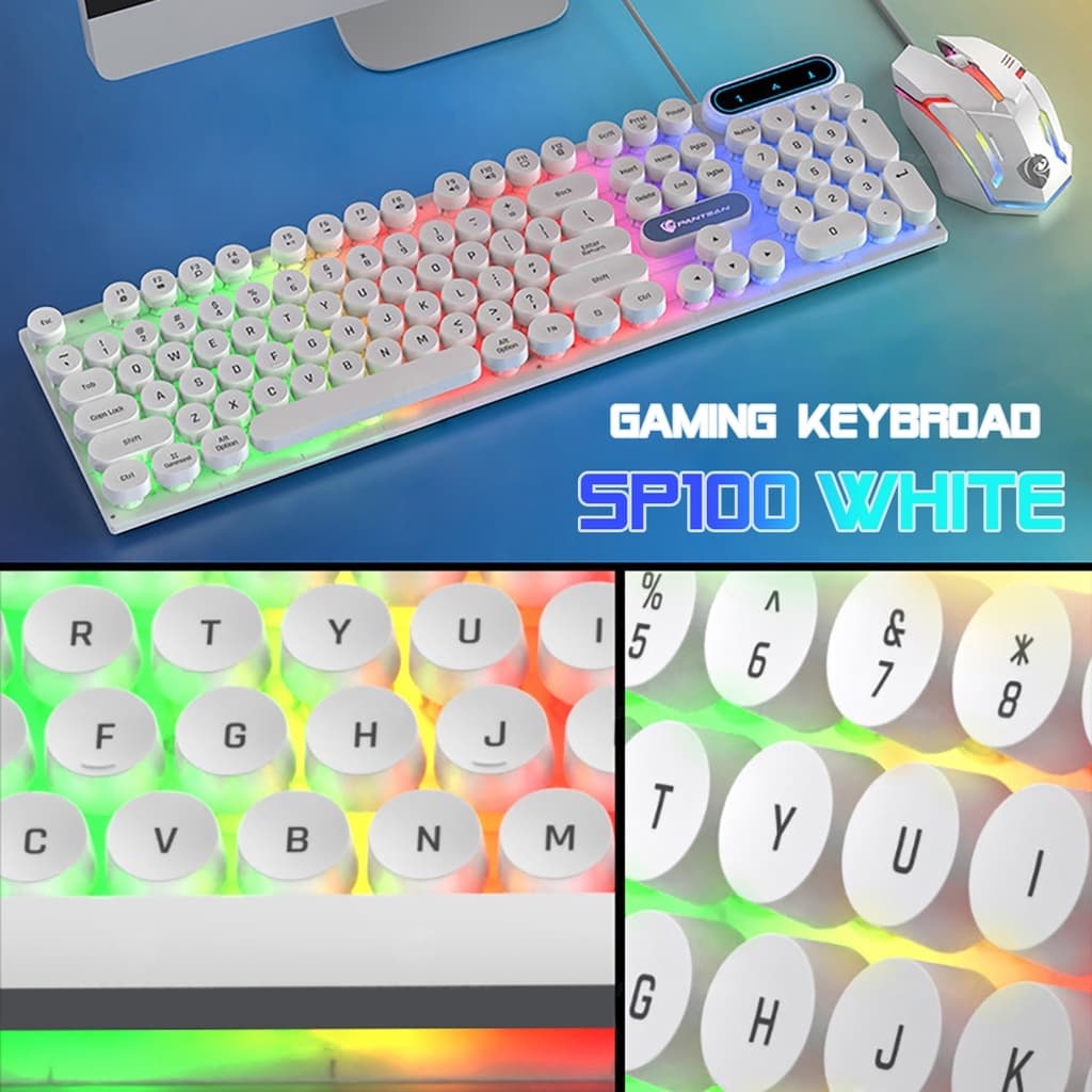 ชุดแป้นพิมพ์และเมาส์ ไฟสีรุ้ง สาย usb Gaming USB Keyboard mouse Rainbow RGB LED Illuminated เซตคีย์บอร์ด+เมาส์ รูปที่ 2