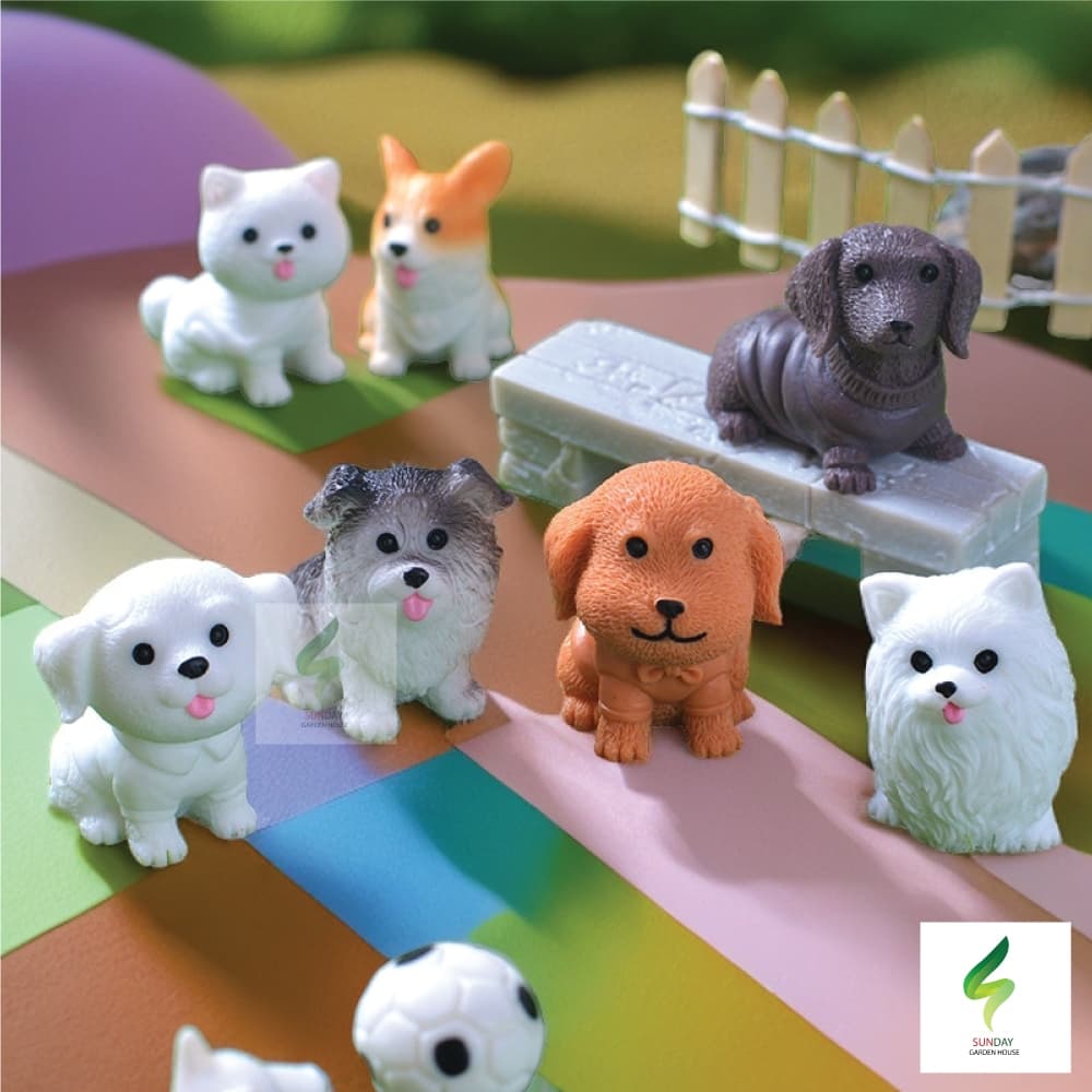 ตุ๊กตาน้องหมา โมเดลสำหรับตกแต่งบ้าน หน้าเค้ก ตุ๊กตาสุนัข ลูกสุนัข ของจิ๋ว ประดับ ติดคอนโซลรถ อื่นๆ รูปที่ 4