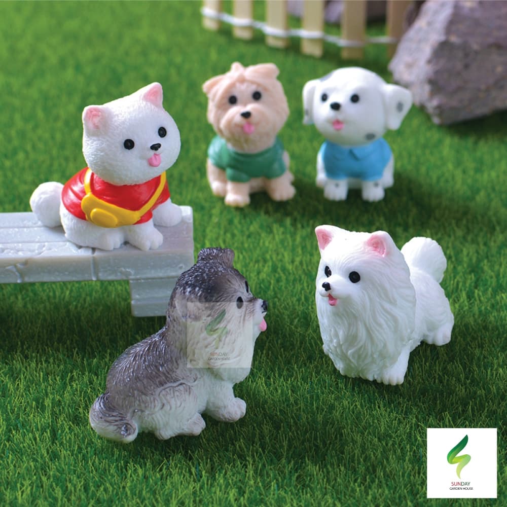 ตุ๊กตาน้องหมา โมเดลสำหรับตกแต่งบ้าน หน้าเค้ก ตุ๊กตาสุนัข ลูกสุนัข ของจิ๋ว ประดับ ติดคอนโซลรถ อื่นๆ รูปที่ 6