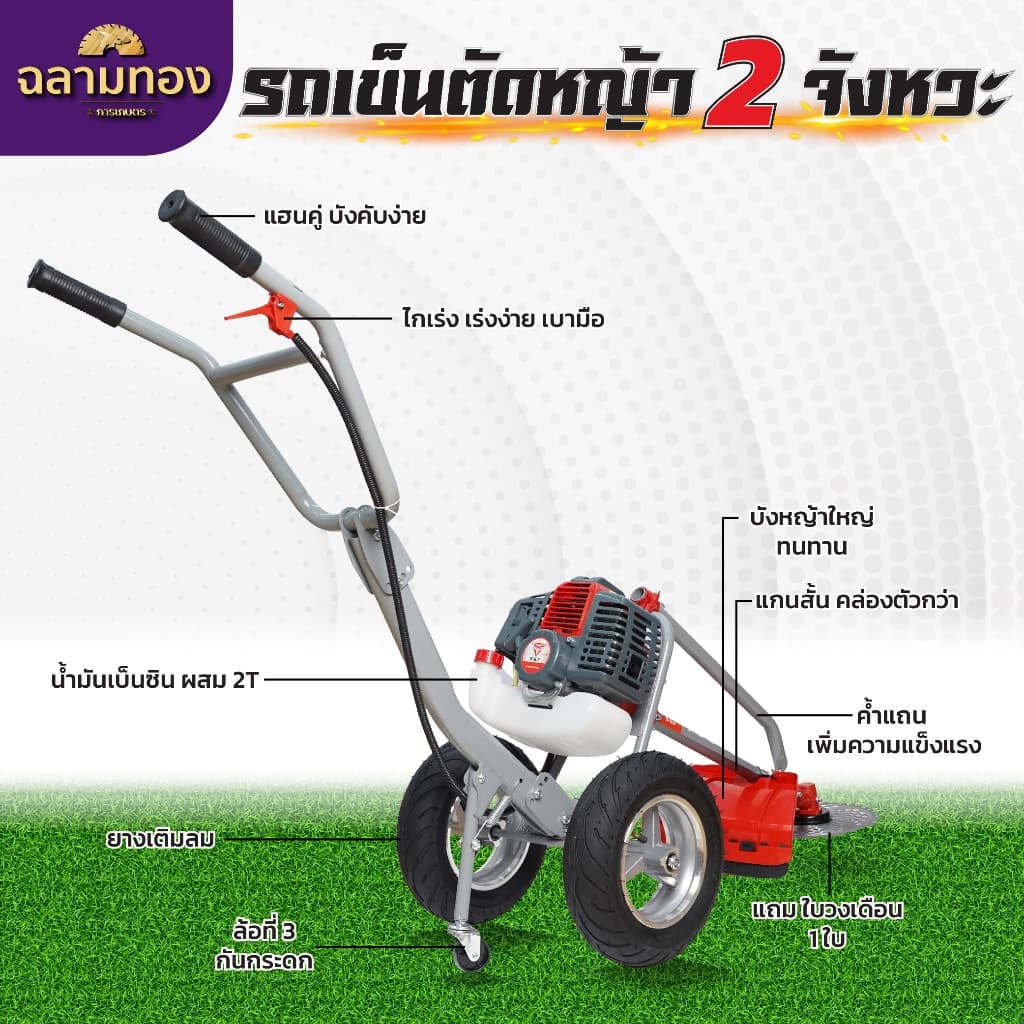 เครื่องตัดหญ้ารถเข็น เครื่องตัดหญ้าDGF 2 จังหวะ เครื่องตัดหญ้าครบชุด เครื่องตัดหญ้าเดินตาม รูปที่ 2