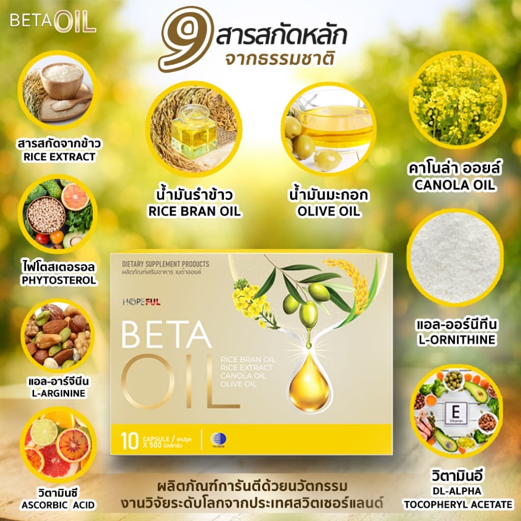 เบต้าออยล์ Beta Oil 1 กล่อง ลดไขมันในเลือด โรคหัวใจ โรคเส้นเลือดในสมองตีบ รูปที่ 4