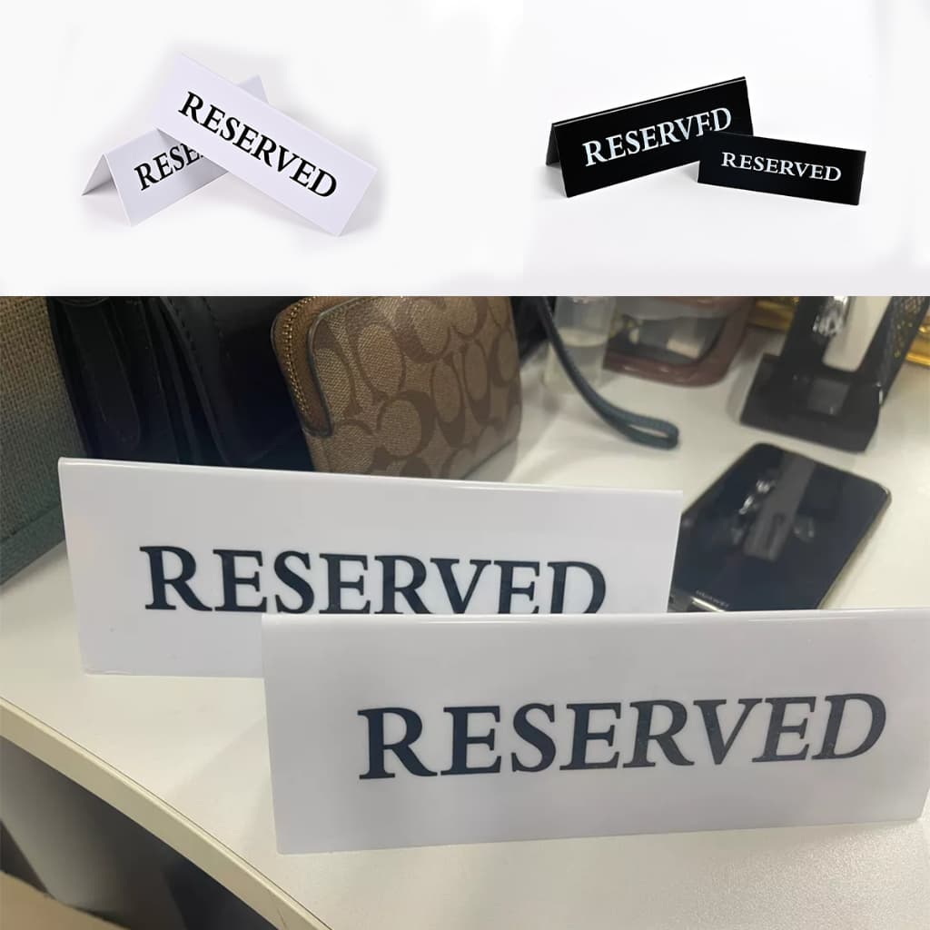ป้ายจองโต๊ะreserved 15*5ซม.20*7ซม.ป้ายตั้งโต๊ะ อะคริลิค สำหรับร้านอาหาร โรงแรม ร้านกาแฟ รูปที่ 7