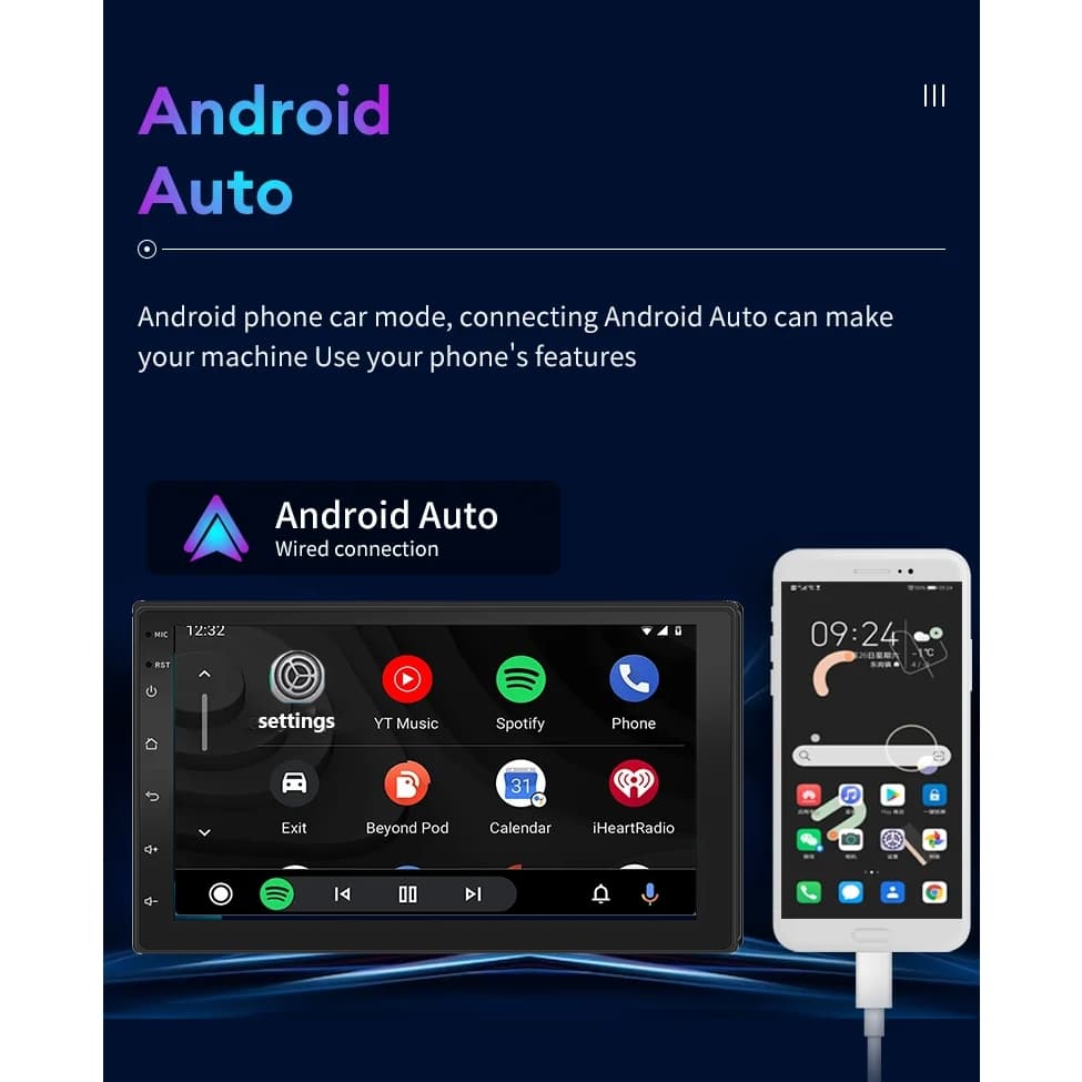 จอรถยนต์ 2Din ขนาด 7 นิ้ว MP5 รองรับ YouTube เข้าสู่ระบบเพื่อใช้，Carplay， Android Auto，Bluetooth บลูทู ธ วิทยุรถยนต์ รูปที่ 3