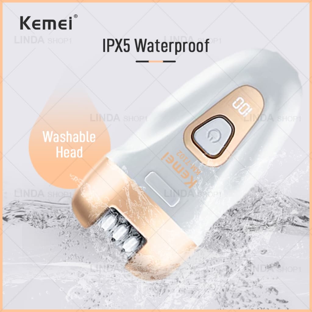 KEMEI 3 in 1 เครื่องกำจัดขน, เครื่องกำจัดขน, เครื่องเจียรเท้า, กำจัดขนขา, ขนตามร่างกาย, ขนรักแร้ และกำจัดขนบริเวณพิเศษ รูปที่ 9