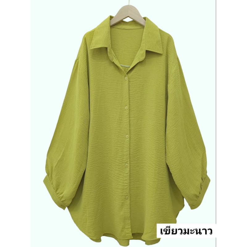 เสื้อเชิ๊ตคอปกบิ๊กไซส์ เสื้อเชิ๊ตทำงานคนอ้วน เสื้อเชิ๊ตสีดำ อก 46-54นิ้ว รูปที่ 4
