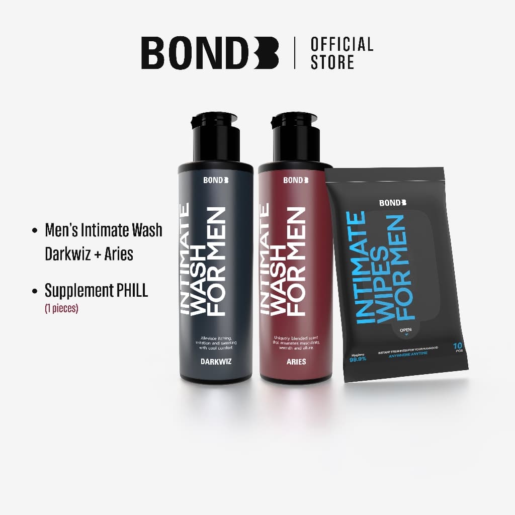 Bond Men's Intimate Wash Aries 130 ml. + Dark Wiz 130 ml. + Bond Men's Wipes 1 ห่อ รูปที่ 1