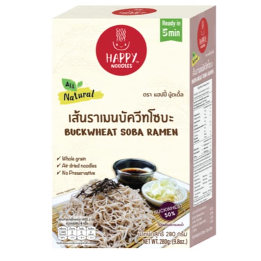 Happy Noodle | เส้นราเมนอบแห้ง ทำจากข้าวจ้าวของไทย ไม่ใส่สารกันเสีย ไม่มีกลูเตน รูปที่ 6