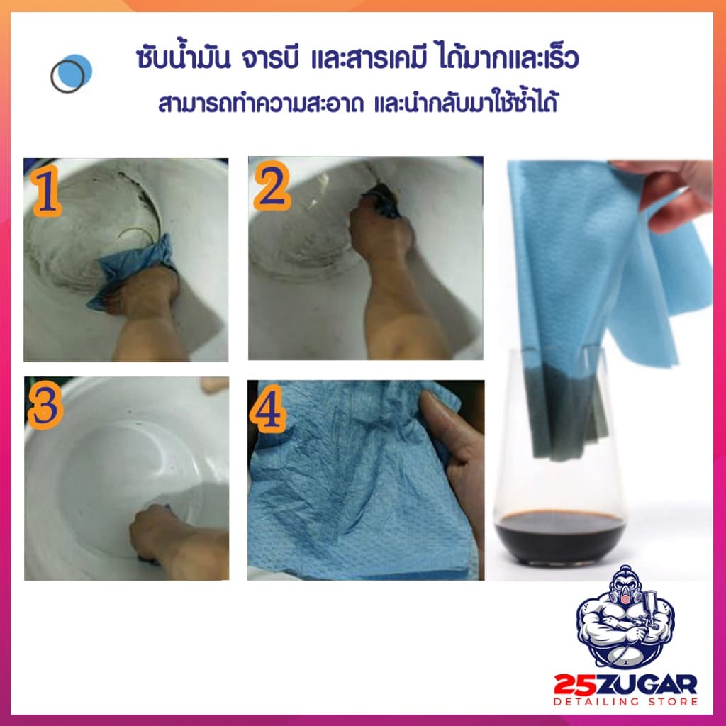 กระดาษเช็ดอุตสาหกรรม กระดาษอุตสาหกรรม เช็ดถังน้ำมัน งานคัสต้อม เช็ดคราบสกปรก น้ำมัน จารบี ไม่ทิ้งคราบขุย เช็ดก่อนพ่นสีรถ รูปที่ 3