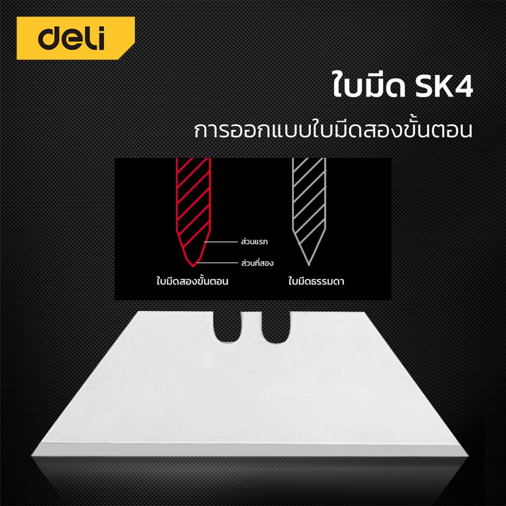 Deli ใบมีดคัตเตอร์ ใบมีด ขนาดเล็ก คม จำนวน 10ใบ พร้อมกล่องบรรจุ สำหรับเปลี่ยน Knife Blade รูปที่ 6