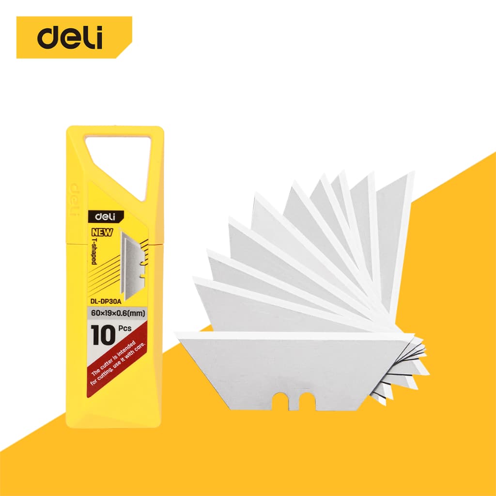 Deli ใบมีดคัตเตอร์ ใบมีด ขนาดเล็ก คม จำนวน 10ใบ พร้อมกล่องบรรจุ สำหรับเปลี่ยน Knife Blade รูปที่ 1