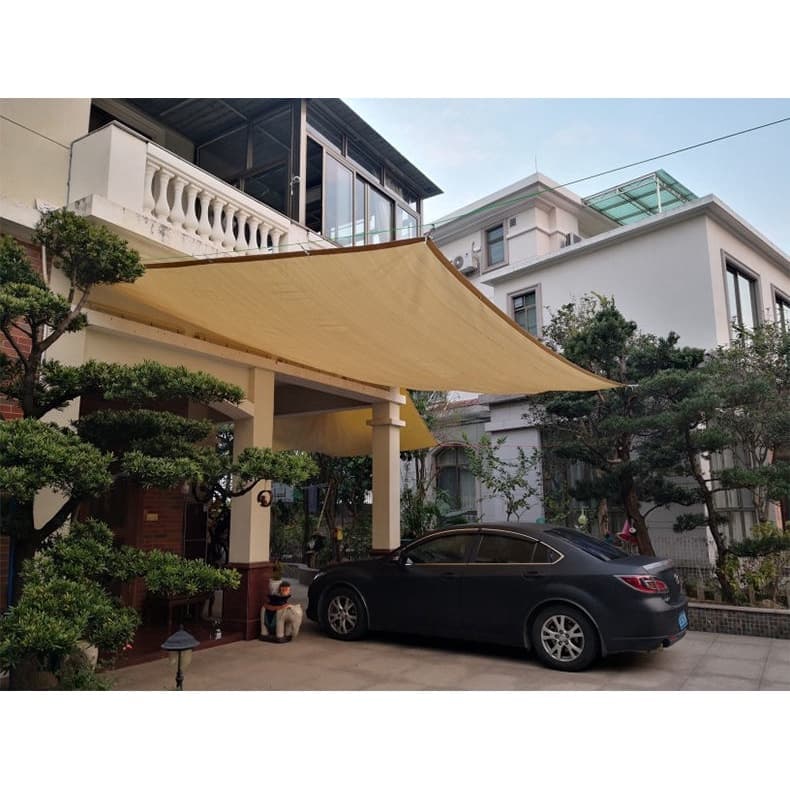 แผ่นตาข่ายกันสาด ผ้าใบกันฝน ผ้าใบกันแดด ใช้วัสดุ hdpe อัตราการแรเงา 95% ขนาด 2x2 2x3 2x4 3x3 3x5 4x5 4x6ของขวัญเชือกฟรี รูปที่ 2