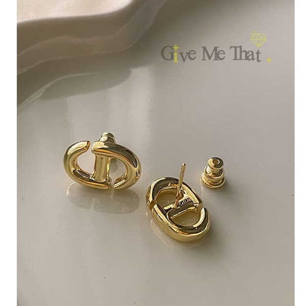 ต่างหูเงินแท้!!925 แบบห่วง วัสดุทองคำชุบ18K งานพรีเมี่ยม รุ่นCD งานHi-end พรีเมี่ยม สไตล์มินิมอล Minimal Givemethat รูปที่ 1