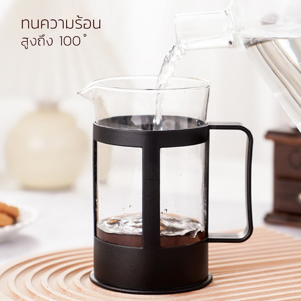 Alechaung เหยือกชงกาแฟสด กาชงกาแฟแบบกด ที่ชงกาแฟ French Press 350/600/800/1000ml ชงกาแฟ ชงชาได้ รูปที่ 2