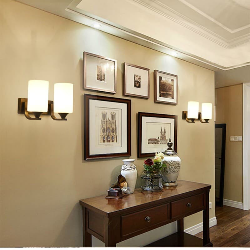 โคมไฟติดผนังที่ทันสมัย ​​LED E27 ไฟห้องนอนสำหรับตกแต่งบ้าน Nordic ห้องนั่งเล่น Foyer Corridor Light รูปที่ 5