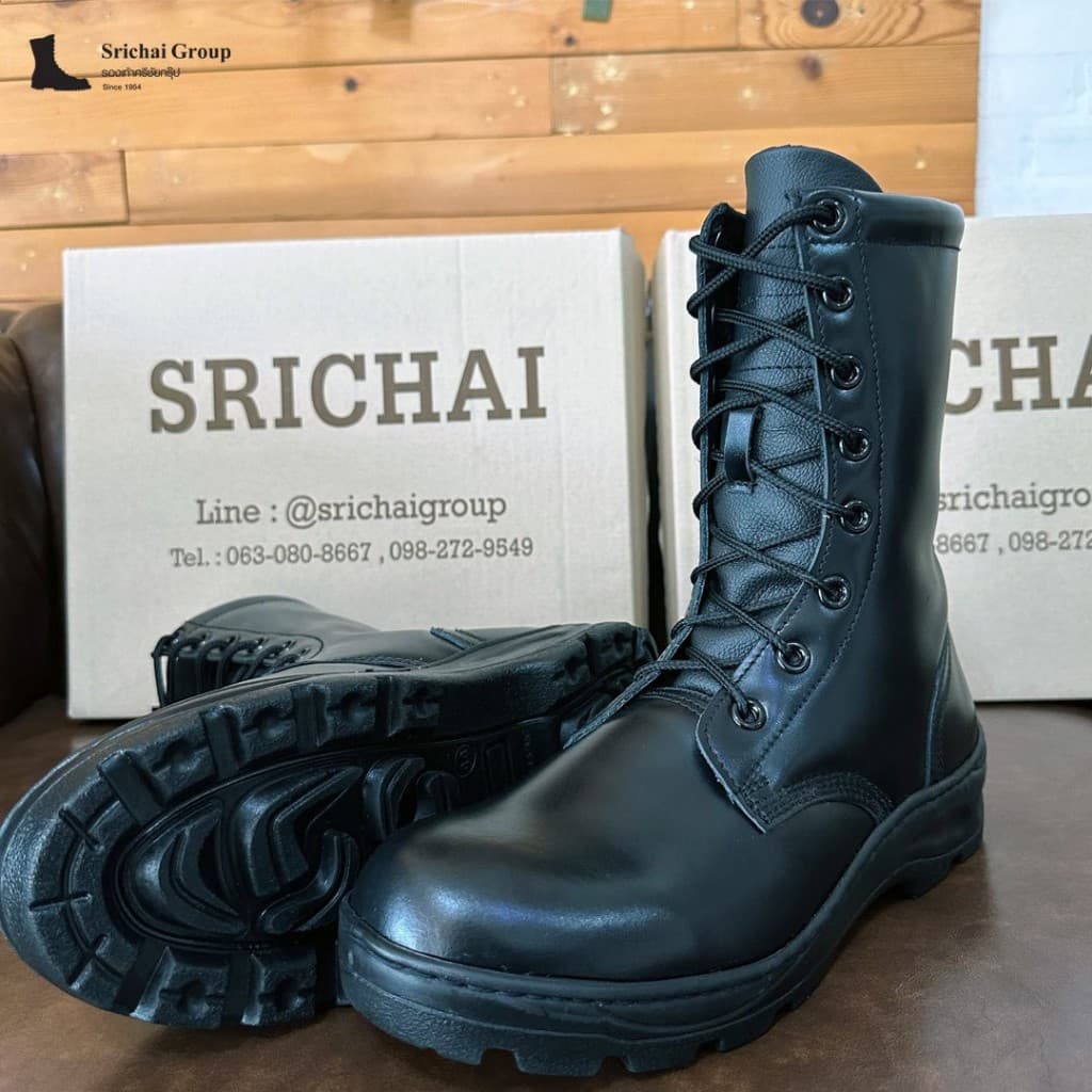 Combat Boots / คอมแบท รุ่น US03/US03C หนังขัดมัน พื้นรถถัง พื้นเบา by Srichaigroup รูปที่ 4
