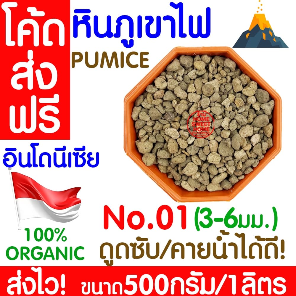 *โค้ด * หินภูเขาไฟ 500กรัม/1L 00/01/02/L/LL เพิ่มความโปร่งให้ดิน หินพัมมิส Pumice วัสดุปลูกผสมดิน กระถาง outlet รูปที่ 3