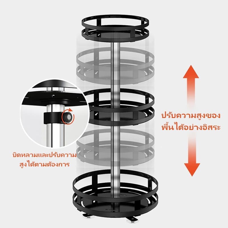360° ชั้นวางเครื่องปรุง อุปกรณ์ครัว ชั้นวางครัวสแตนเลส ชั้นวางของครัวอเนกประสงค์ เครื่องครัว ที่เก็บเครื่องปรุ รูปที่ 4