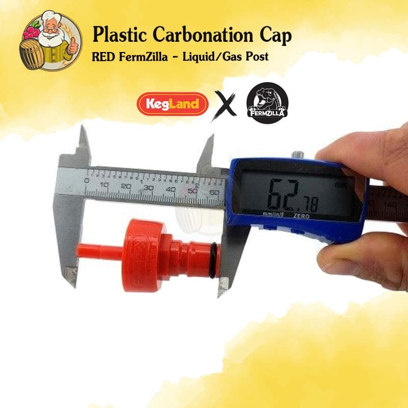 ฝาคาร์บอเนต สำหรับถังหมัก FermZilla Liquid / Gas Plastic Carbonation Cap RED / YELLOW รูปที่ 6