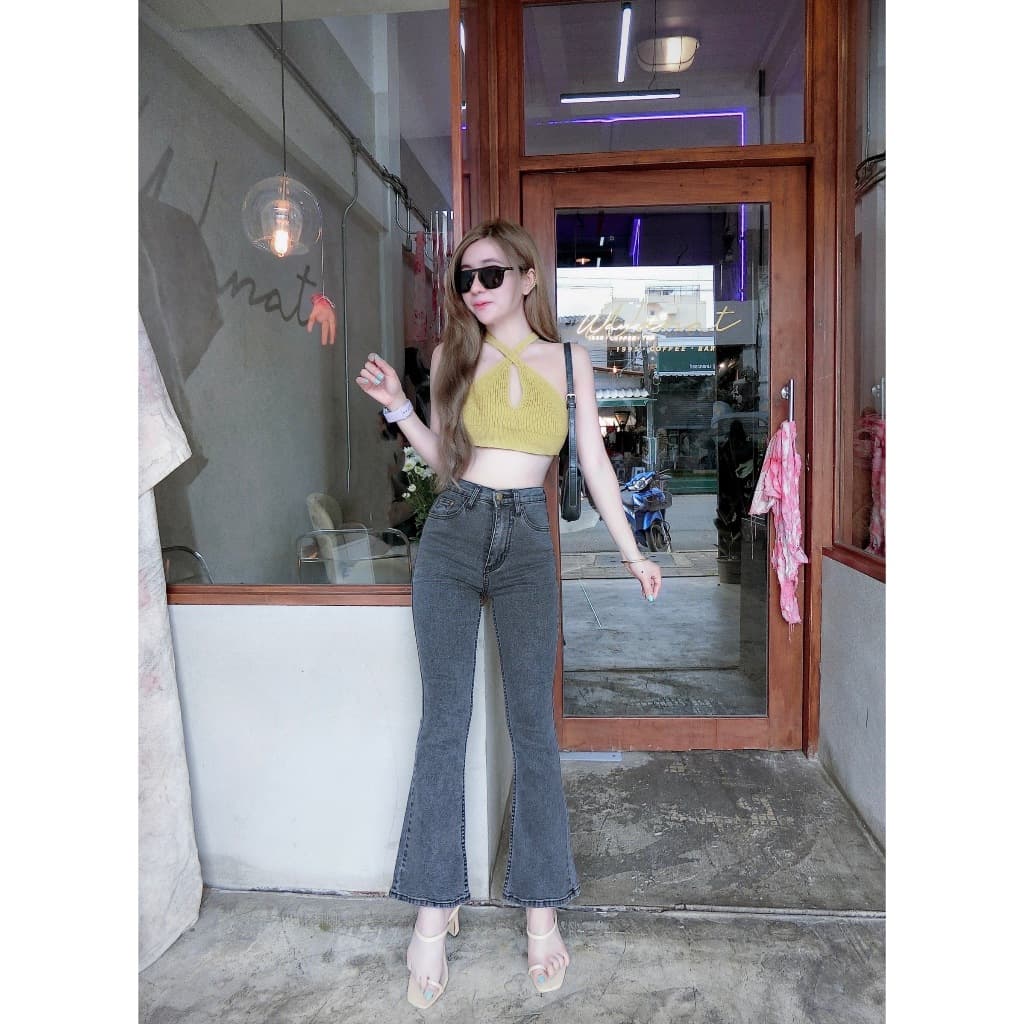 Cc jeans 237 S-5XL กางเกงยีนส์ ทรงขาม้า ยืด สีดำฟอก รูปที่ 3