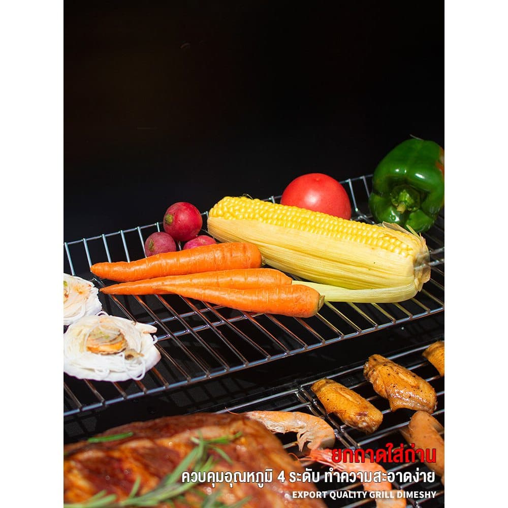 BBQ เตาถ่านปิ้งย่าง เตาปิ้งย่างชั้นวางคู่ เตาย่างบาร์บีคิว bbq Grill Charcoal สามารถพับเก็บได้ สะดวก เหมาะแก่การทำปิ้งย่ รูปที่ 6